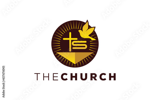 Trendy and Professional letter S church sign Christian and peaceful vector logo design template