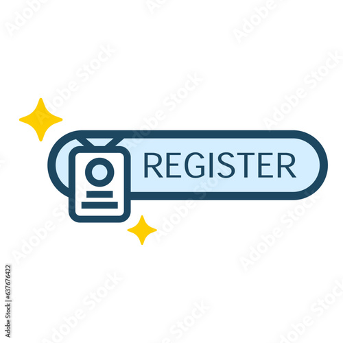 Member register, sign up button concept illustration line icon design editable vector eps10