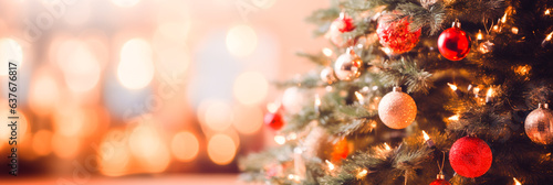 Christmas tree decoration background  