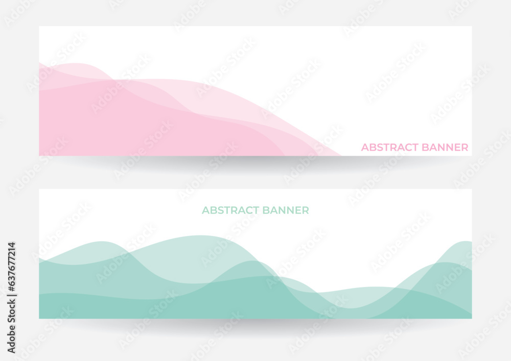 set of abstract colorful banner design template