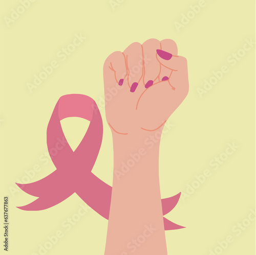 Illustration of breast awareness day with pink ribbon vector