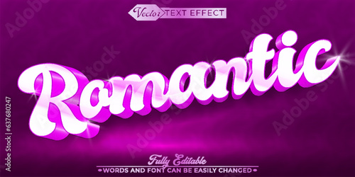Shiny Romantic Love Vector Editable Text Effect Template