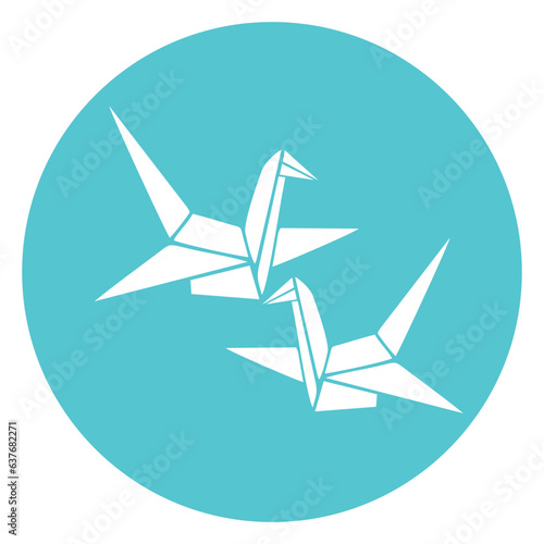 editable vector design of japanese origami paper bird.