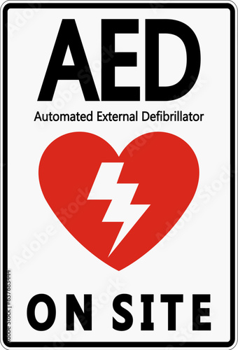 Face Adhesive AED Sign Symbol,label icon on white background