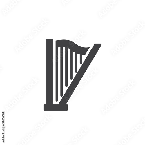 Harp music instrument vector icon