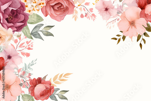 Beautiful watercolor flowers background.