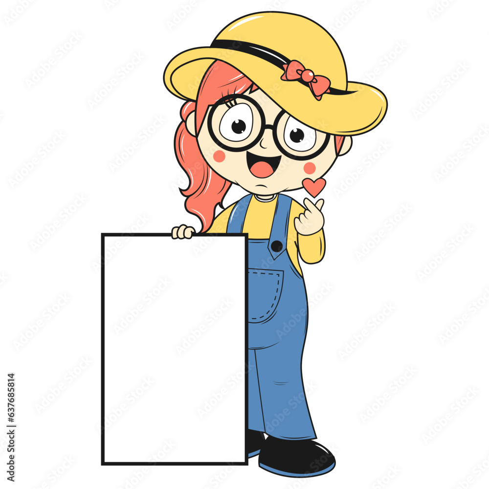 cute girl cartoon illustration