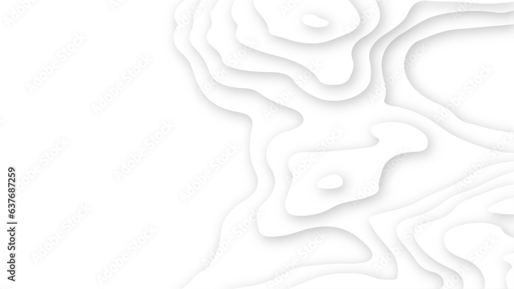 Abstract papercut wavy background with white color element Abstract papercut wavy background with white color element