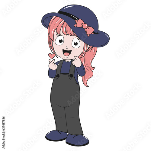 cute girl carttoon illustration