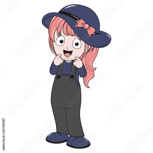 cute girl carttoon illustration