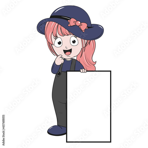 cute girl carttoon illustration