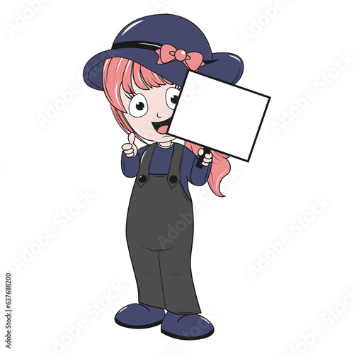 cute girl carttoon illustration
