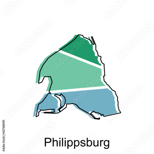 vector map of Philippsburg colorful modern outline design, World map country vector illustration design template photo