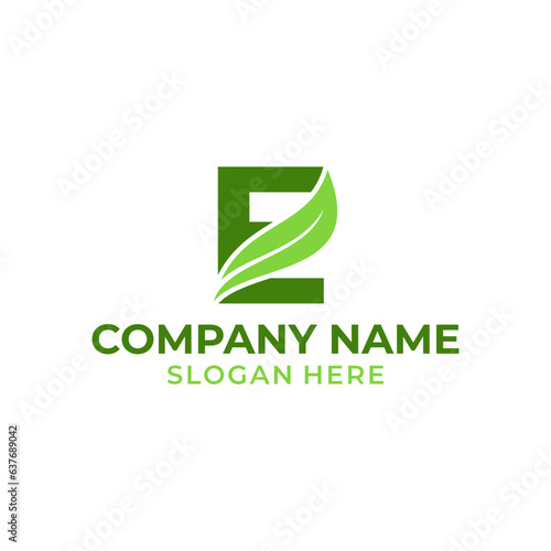 Letter D logo with leaf vector. D leaf logo template, leaf logo initials