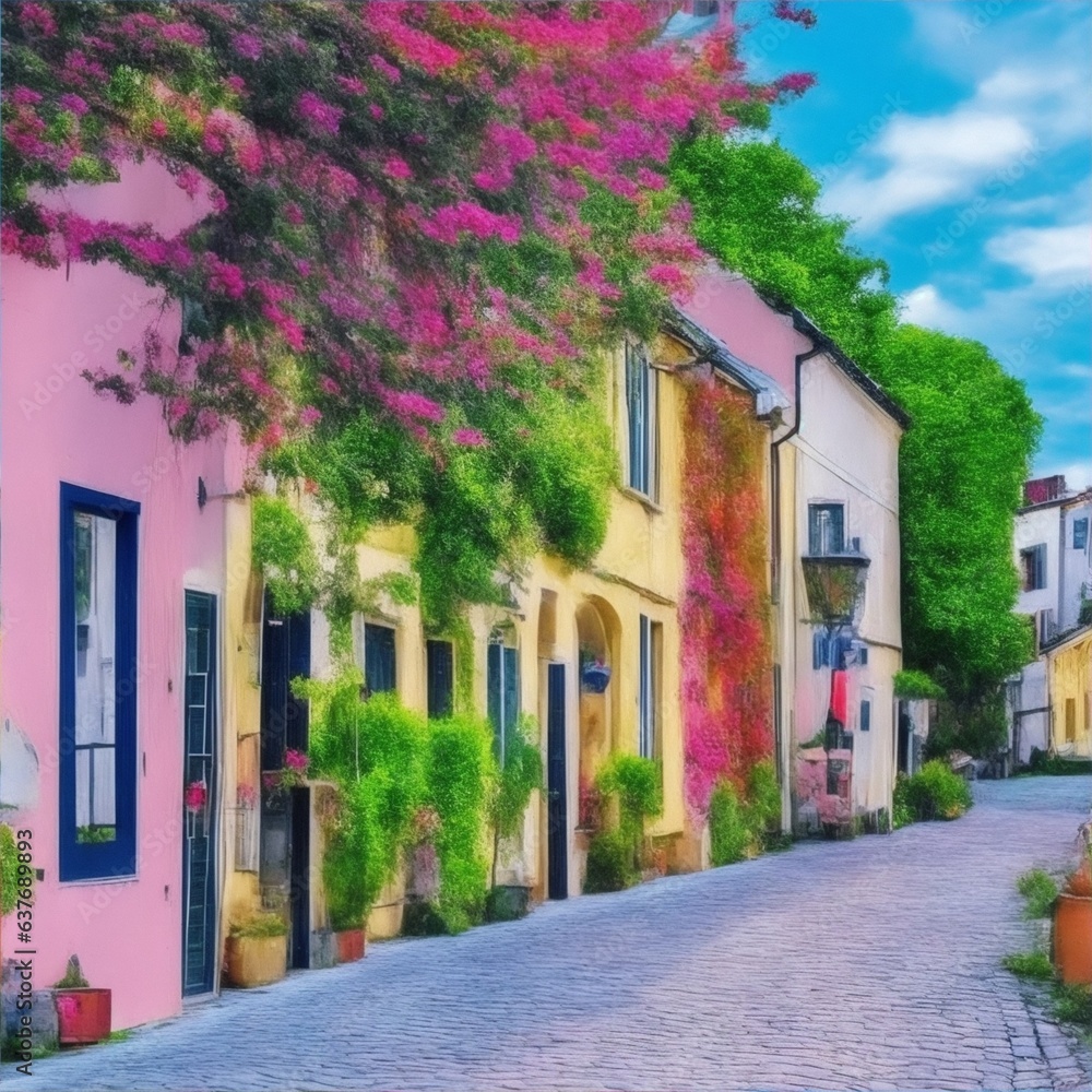 Beautiful street in the town