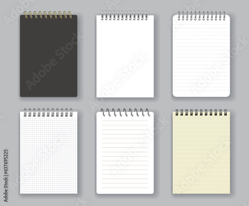Realistic isolated notebooks and sketchbooks. Isolated 3d vector essential tools for writing, sketching, and doodling. Perfect for designers, artists, and creative individuals. Paper notepads set