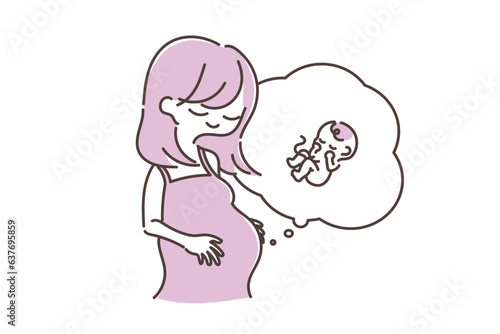 お腹に赤ちゃんがいる妊婦のイラスト