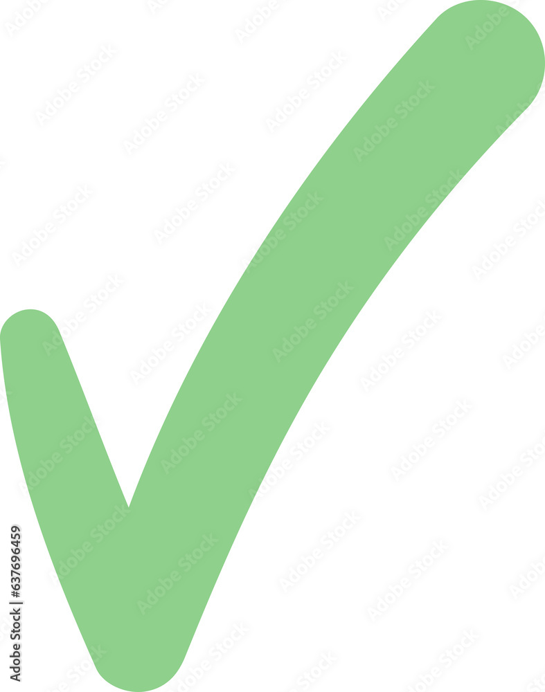 Cute check mark doodle element Cute check mark doodle element