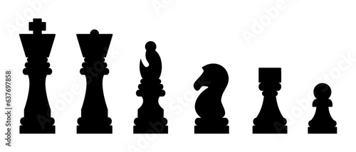 vector silhouette of chess pieces