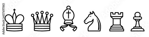 chess piece symbol outline vector