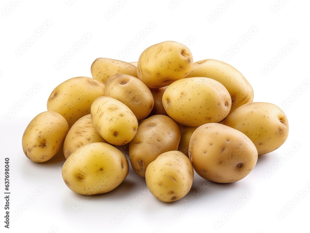 Young potatoes isolated on a white background Young potatoes isolated on a white background