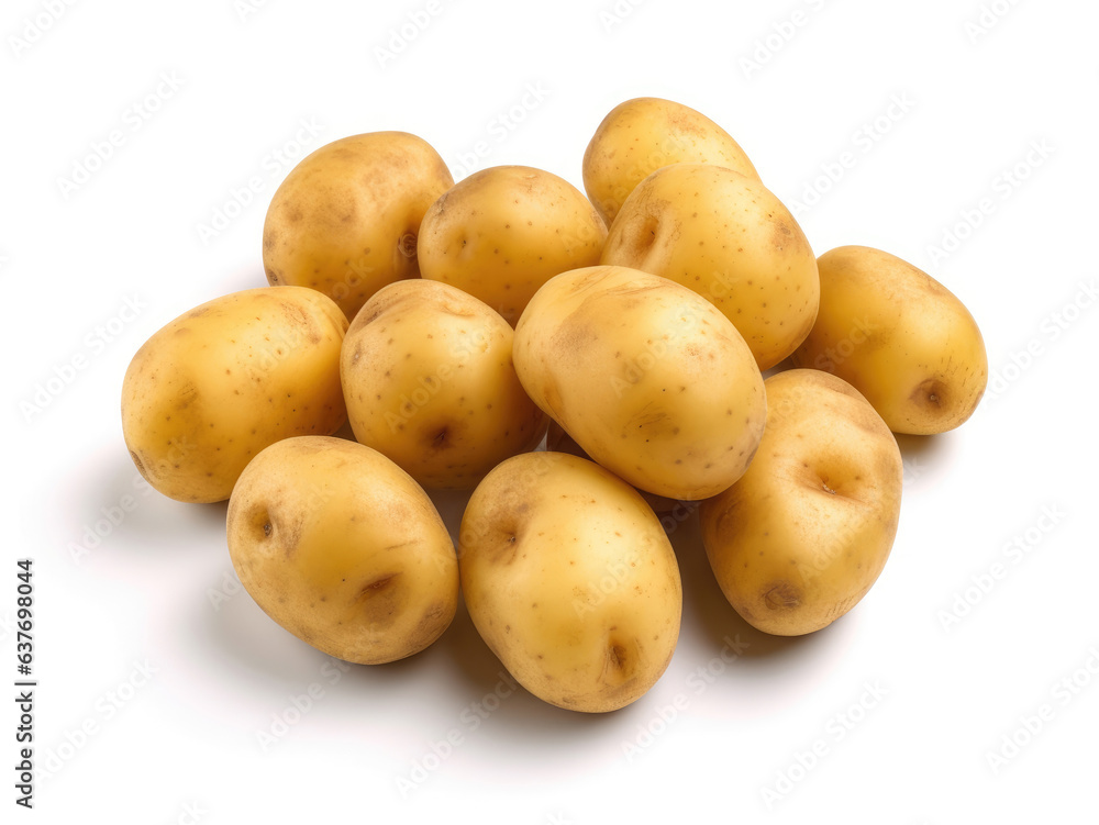 Young potatoes isolated on a white background Young potatoes isolated on a white background