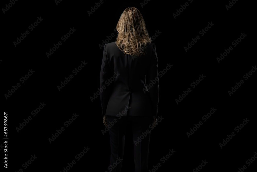 Fototapeta premium Modern leadership. Young businesswoman poses with confidence. Beauty and business. Attractive female executive in suit. Ambitious and elegant. Portrait of successful female CEO