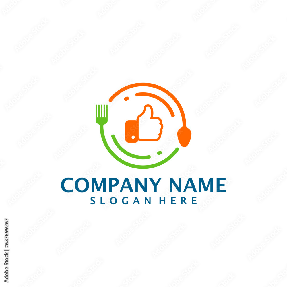 Obraz premium Like Food logo design vector. Good Food logo design template concept