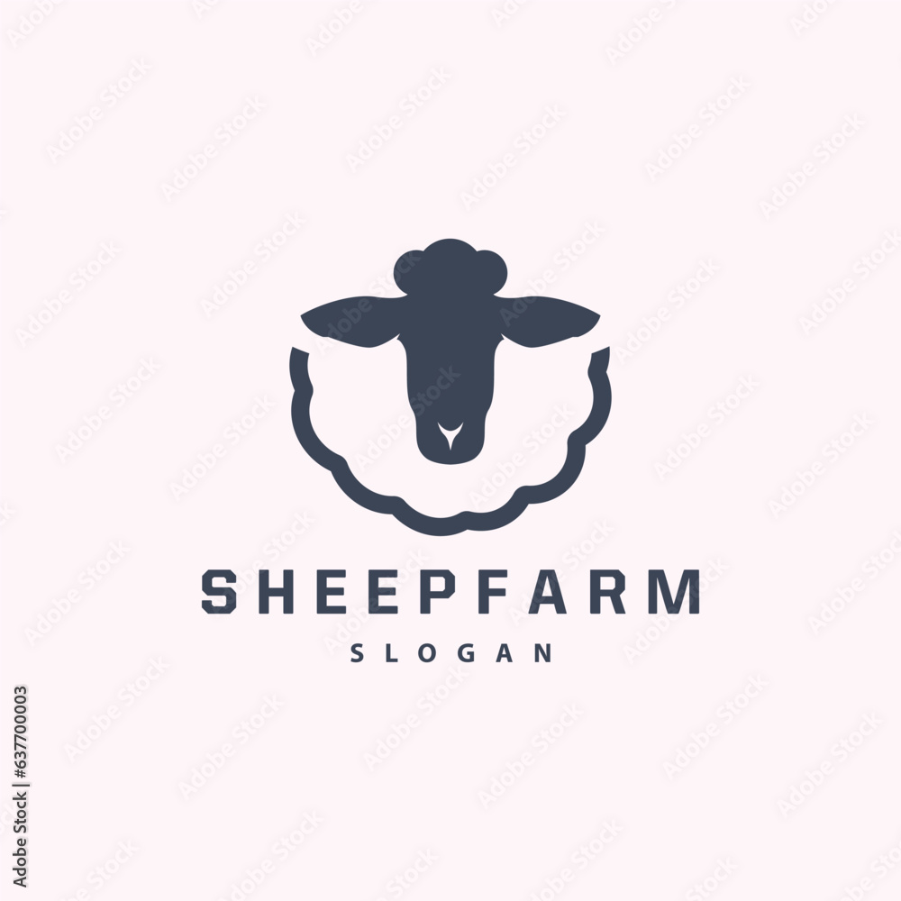 Sheep Farm Logo Design Inspiration Simple Silhouette Retro Typography