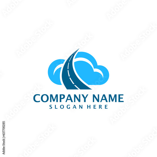 Cloud Road logo design vector. Cloud Road logo design template concept