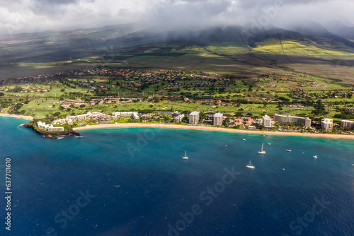 The city of Lahaina in Maui Hawaii before the wildfires.