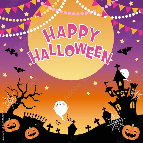 ハロウィンのかわいい背景素材