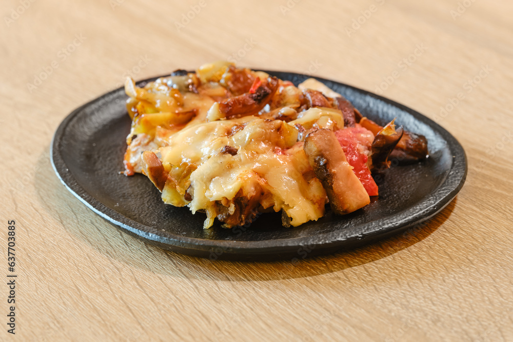 Mushroom pasta on a plate