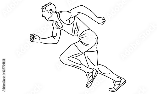 line art of runner minimalist design sport