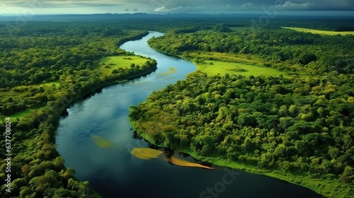 Amazon river in Brazil stock photo Aerial View, Amazon River, Amazon Region, Amazon Rainforest, River