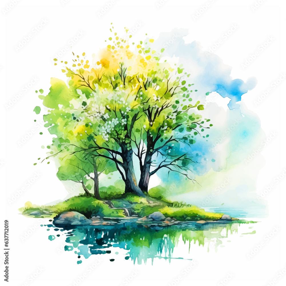 Nature watercolor hand paint ilustration Nature watercolor hand paint ilustration