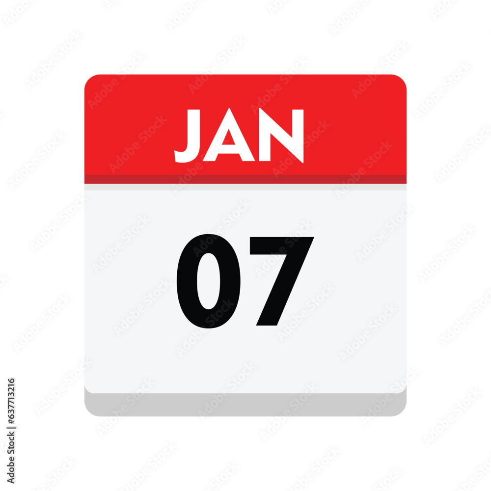 Fototapeta premium 07 january icon with white background