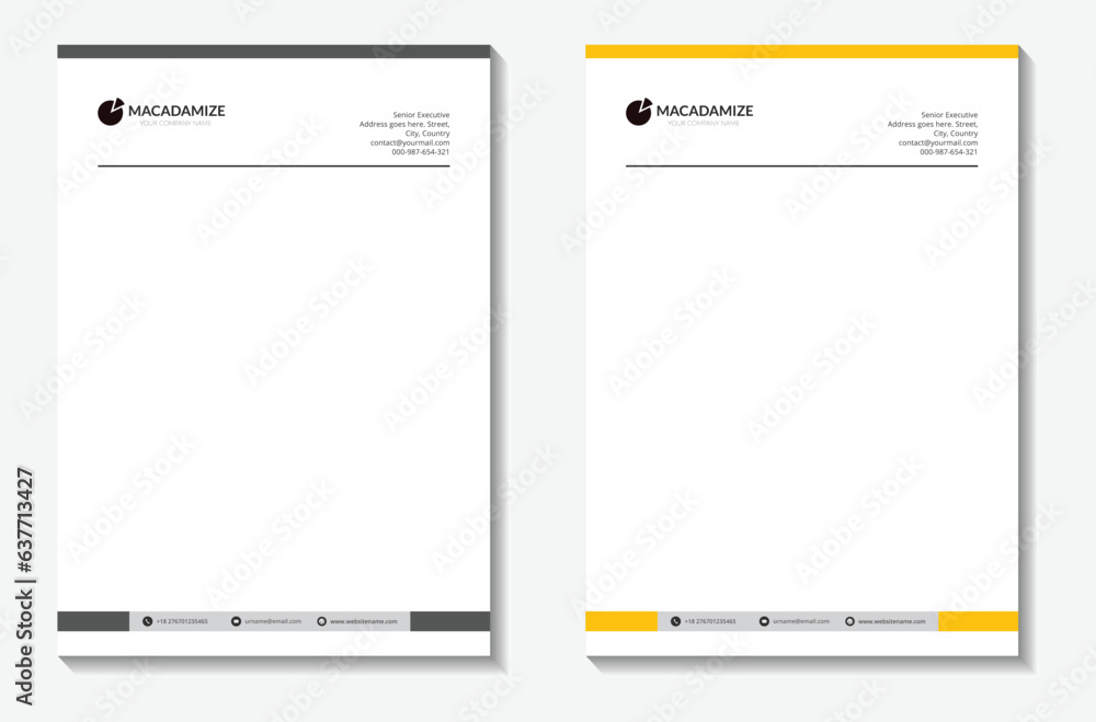 Black Creative and Clean Letterhead. Business with Corporate modern Letterhead design template. Black Creative and Clean Letterhead. Business with Corporate modern Letterhead design template.