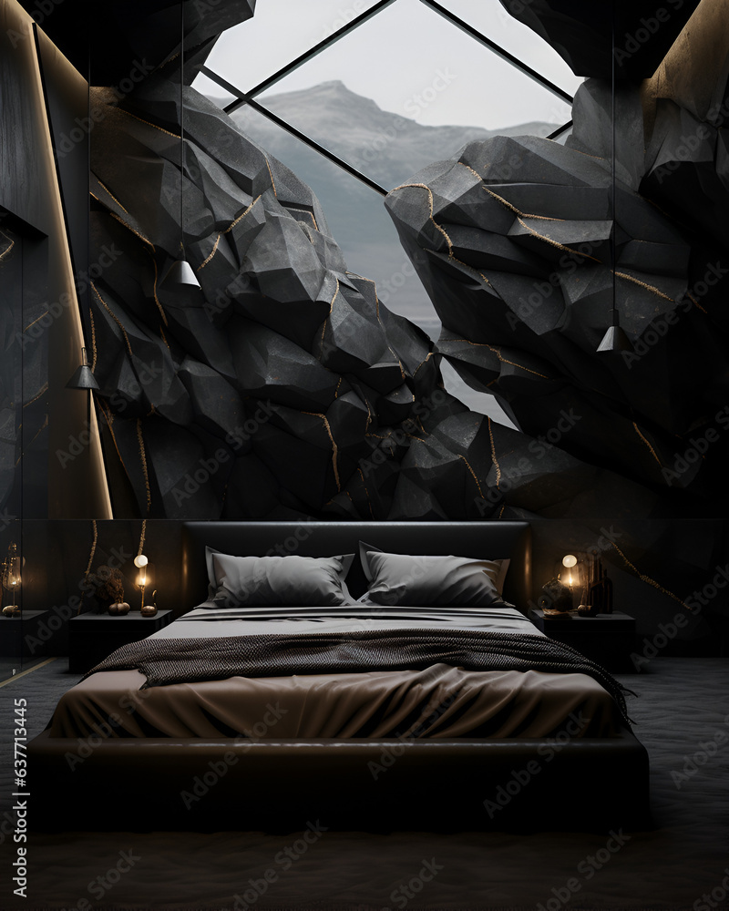 Minimalist Bedroom with Majestic Mountain View