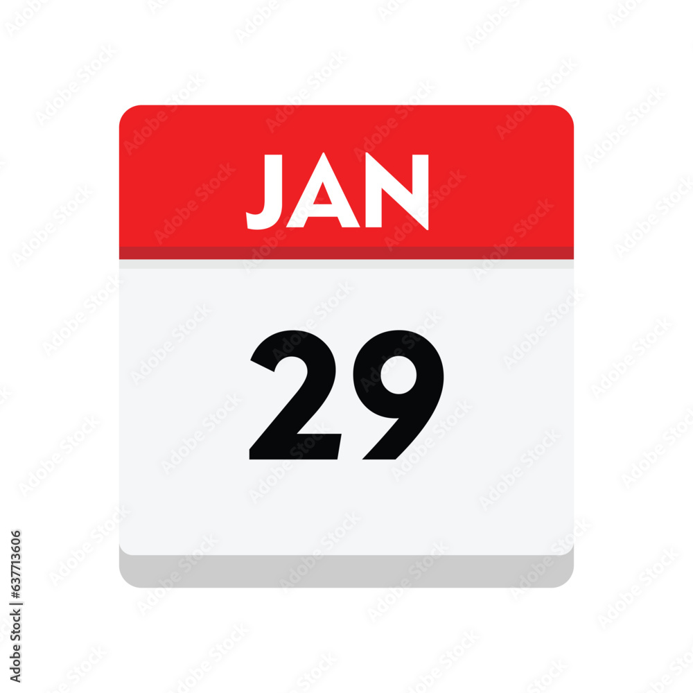Fototapeta premium 29 january icon with white background