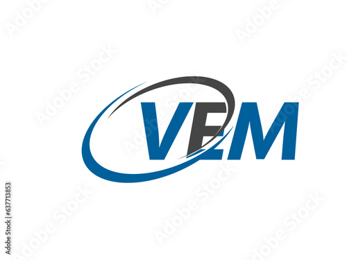VEM letter creative modern elegant swoosh logo design