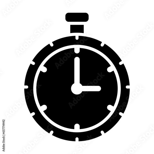 Stop Watch Glyph Icon Design