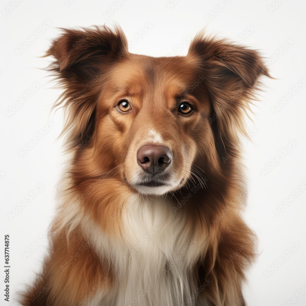 Dog portrait on white background 