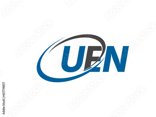 UEN letter creative modern elegant swoosh logo design photo