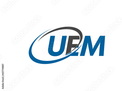 UEM letter creative modern elegant swoosh logo design photo