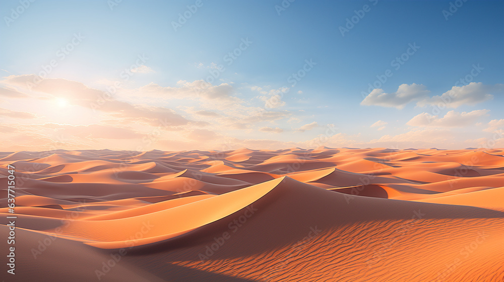 desert sand dunes.Generative Ai desert sand dunes.Generative Ai
