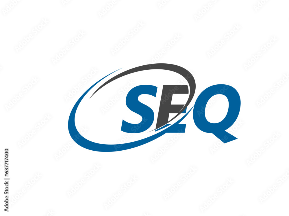 SEQ letter creative modern elegant swoosh logo design SEQ letter creative modern elegant swoosh logo design