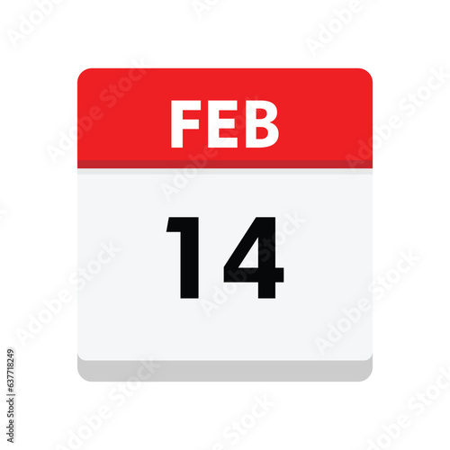 14 february icon with white background