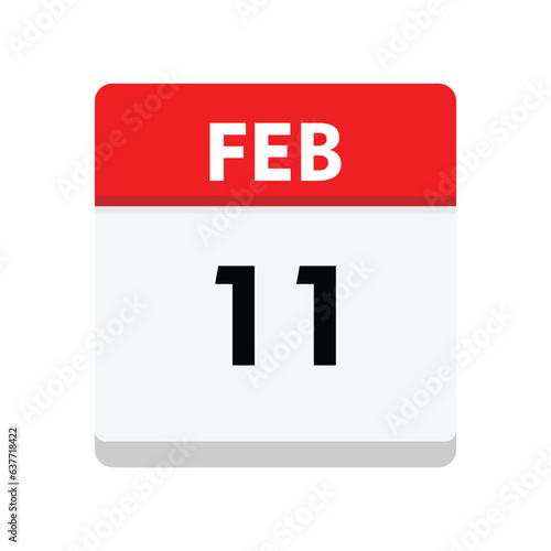 11 february icon with white background
