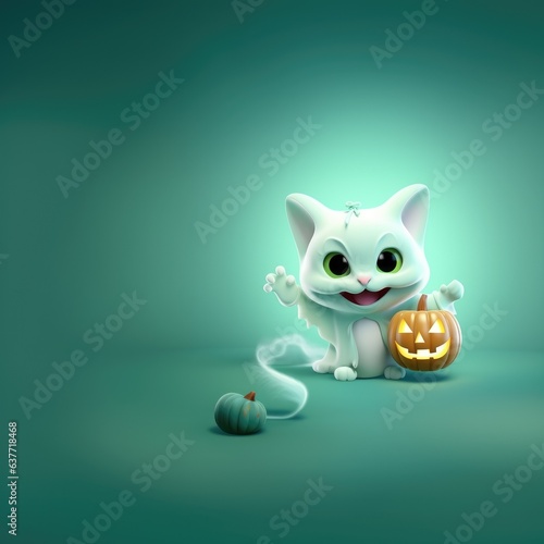 Monster cats and fantastic pumpkins in Halloween festival. © Kanokmai